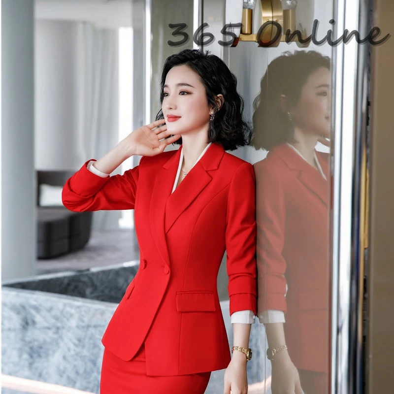 Formal Blazers and Jackets Elegant Red Long Sleeve Autumn Winter OL Styles Ladies Office Blazer Coat Outwear Tops Clothes
Formal Blazers and Jackets Elegant Red Long Sleeve Autumn Winter OL Styles Ladies Office Blazer Coat Outwear Tops Clothes