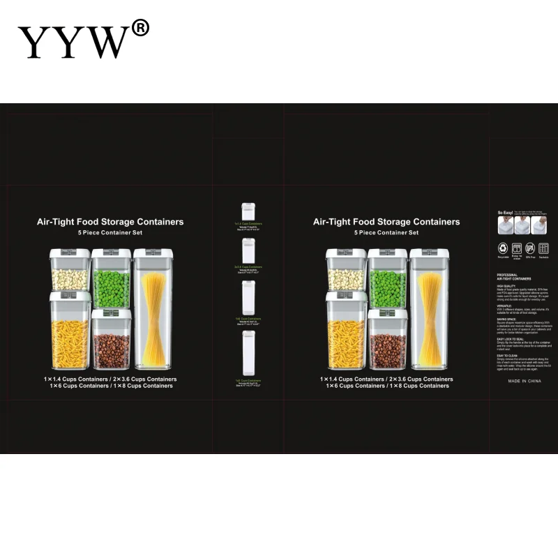 5pcs Sealed Food Fresh-Keeping Storage Tank With Lid Transparent Plastic Sealed Kitchen Tank Portable Sanitary Storage Tank
5pcs Sealed Food Fresh-Keeping Storage Tank With Lid Transparent Plastic Sealed Kitchen Tank Portable Sanitary Storage Tank