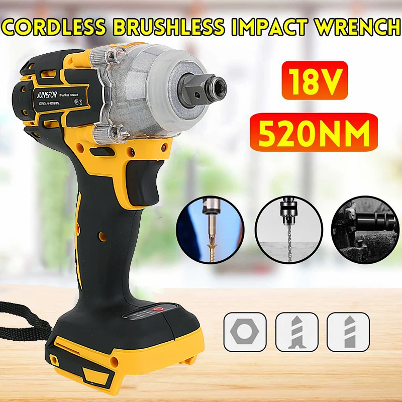 Power Tools 1/2 Socket Brushless Electric Wrench For Makita 18V Battery 520N.m Impact Wrench Cordless Electric Screwdriver Tools
Power Tools 1/2 Socket Brushless Electric Wrench For Makita 18V Battery 520N.m Impact Wrench Cordless Electric Screwdriver Tools