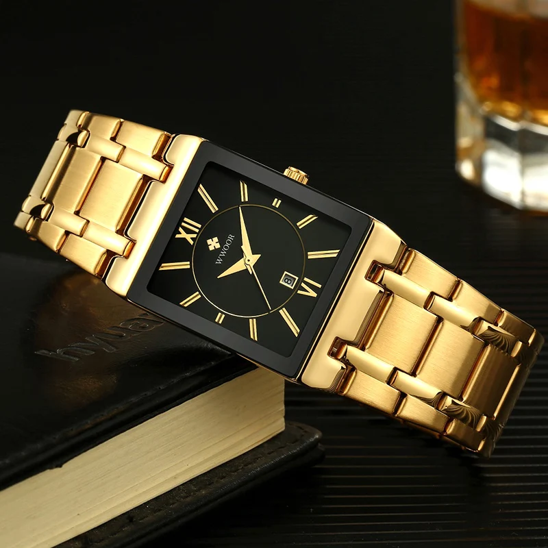 WWOOR 2021 Mens Watches Top Brand Luxury Gold Square Wrist Watch Men Business Quartz Steel Strap Waterproof Watch Reloj Hombre
WWOOR 2021 Mens Watches Top Brand Luxury Gold Square Wrist Watch Men Business Quartz Steel Strap Waterproof Watch Reloj Hombre