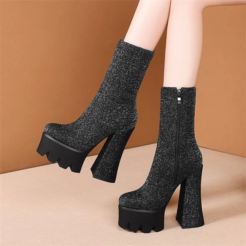 Medium Boots 2021 Autumn And Winter New Thick Heels High Heels Fashion Leisure Waterproof Platform Elastic Boots Women's Boots
Medium Boots 2021 Autumn And Winter New Thick Heels High Heels Fashion Leisure Waterproof Platform Elastic Boots Women's Boots