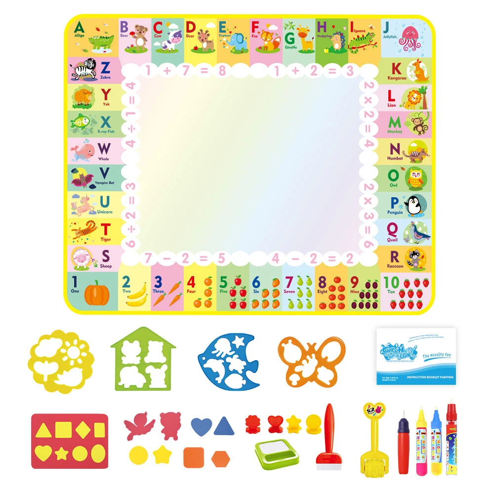 120x90cm Kids Magic Water Drawing Mat & Doodle Pens Stamp Seal Drawing Set Painting Board Educational Toys for Children Girls
120x90cm Kids Magic Water Drawing Mat & Doodle Pens Stamp Seal Drawing Set Painting Board Educational Toys for Children Girls