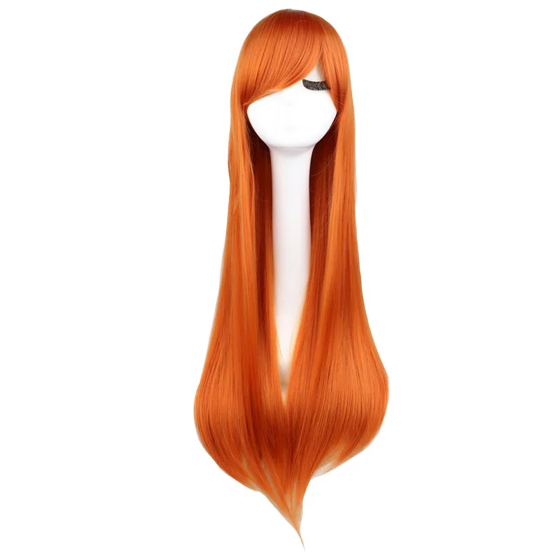 

80cm Long Straight EVA-Asuka Orange Cosplay Costume Wig + Wig Cap