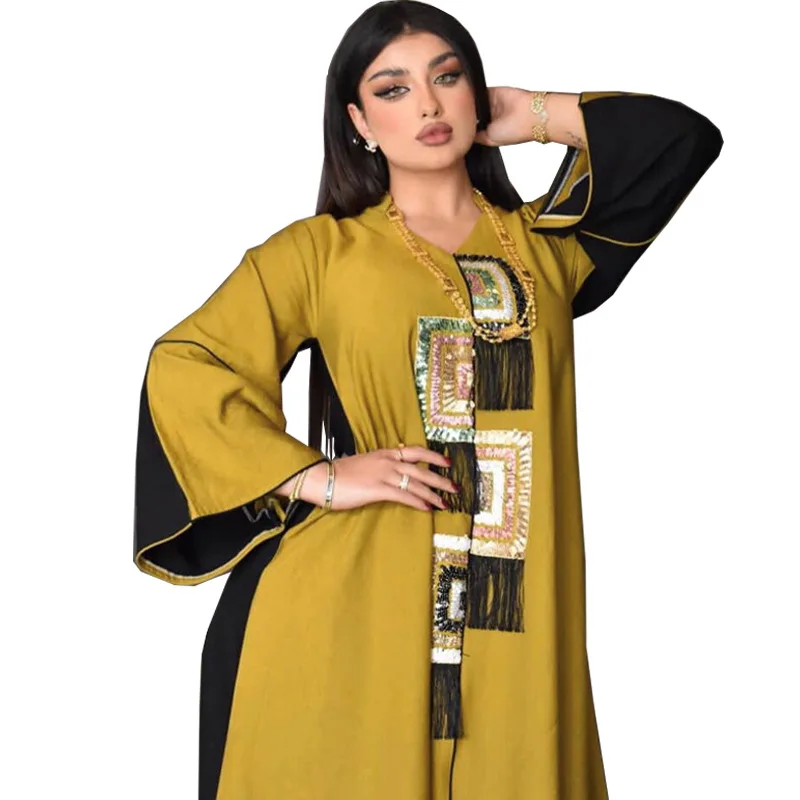 African Dresses for Women Summer Fashion African Women Tassel Sequin Dress Boubou Gowns Islamic Clothing Robe
African Dresses for Women Summer Fashion African Women Tassel Sequin Dress Boubou Gowns Islamic Clothing Robe