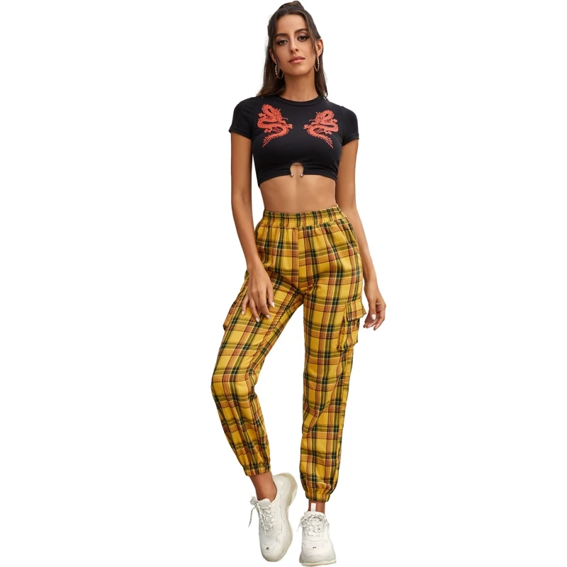 Women Plaid Print Long Pants Elastic Waist Pocket Casual Sweatpants Female Fashion Bottoms Trousers Pants
Women Plaid Print Long Pants Elastic Waist Pocket Casual Sweatpants Female Fashion Bottoms Trousers Pants