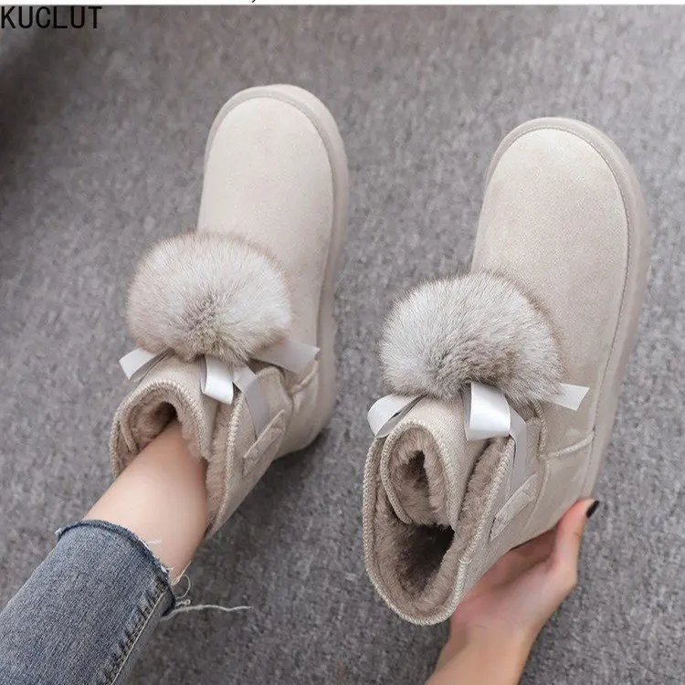 Suede imitation fox ball snow boots women's thick velvet inner heightening student lovely short boots cotton shoes shoes woman
Suede imitation fox ball snow boots women's thick velvet inner heightening student lovely short boots cotton shoes shoes woman