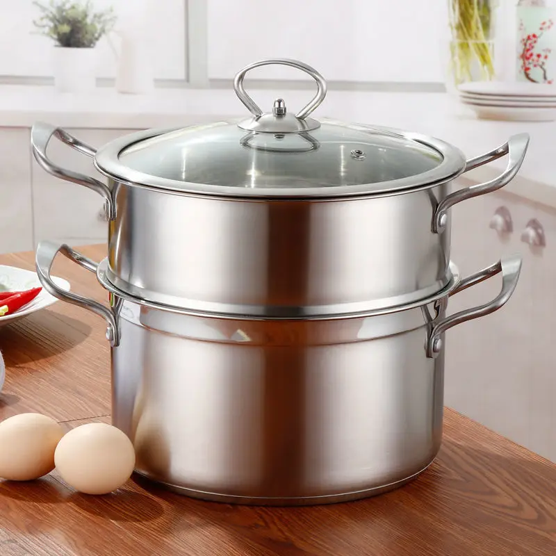 Small Steamer Stainless Steel Three-layer Thickening 3 Layer 2 More 1 Double-layer Steamer Household Gas Stove with Induction
Small Steamer Stainless Steel Three-layer Thickening 3 Layer 2 More 1 Double-layer Steamer Household Gas Stove with Induction
