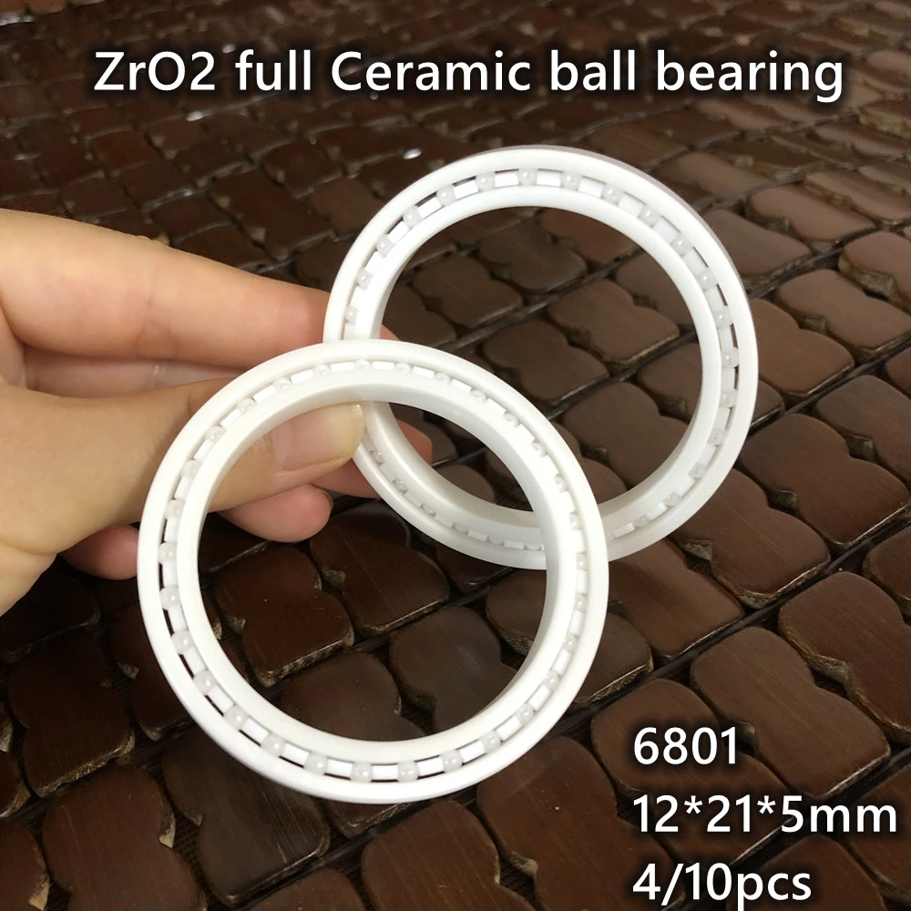 4/10pcs 6801 12x21x5mm ZrO2 full Ceramic bearing 6801 Zirconia ceramic ball bearings 12*21*5mm
4/10pcs 6801 12x21x5mm ZrO2 full Ceramic bearing 6801 Zirconia ceramic ball bearings 12*21*5mm