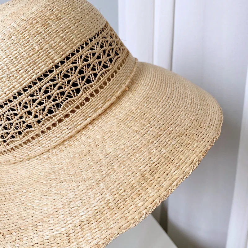 Summer Women Wide Holiday Style Natural Raffia Handcraft Hollowed-out Empty Top Straw Bucket Hats Sun Beach-Caps
Summer Women Wide Holiday Style Natural Raffia Handcraft Hollowed-out Empty Top Straw Bucket Hats Sun Beach-Caps