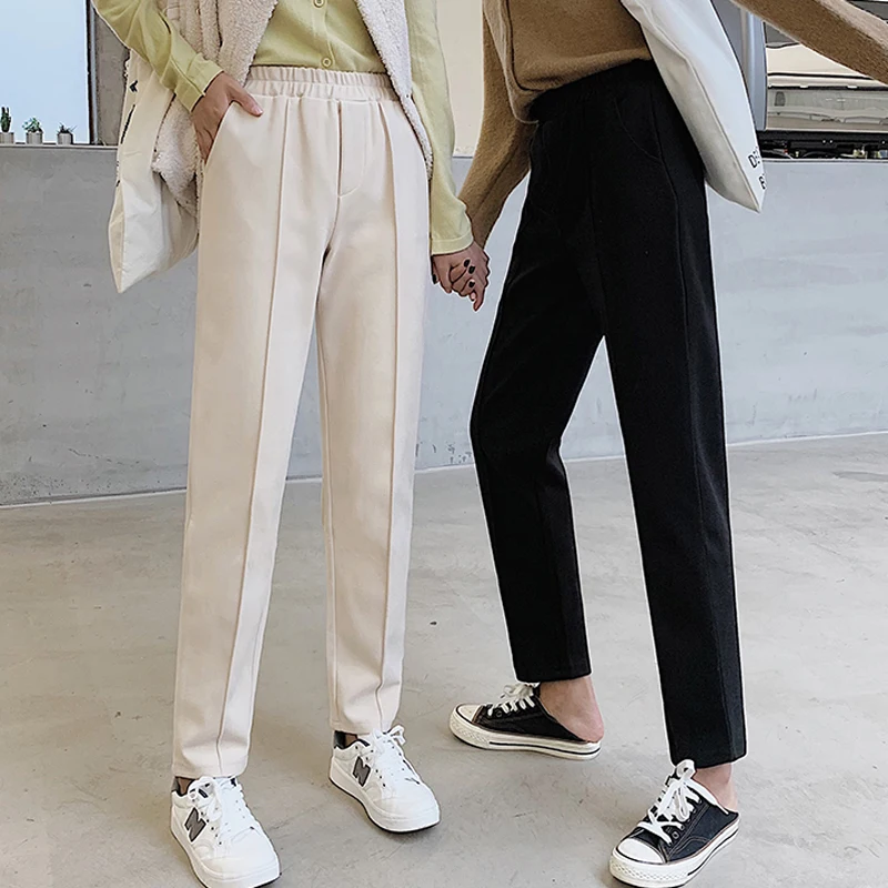 JMPRS Large Size Women Pants Spring Winter Large Size Wool Loose Work Suit Pant Elastic Waist Pocket Loose Female Trousers
JMPRS Large Size Women Pants Spring Winter Large Size Wool Loose Work Suit Pant Elastic Waist Pocket Loose Female Trousers
