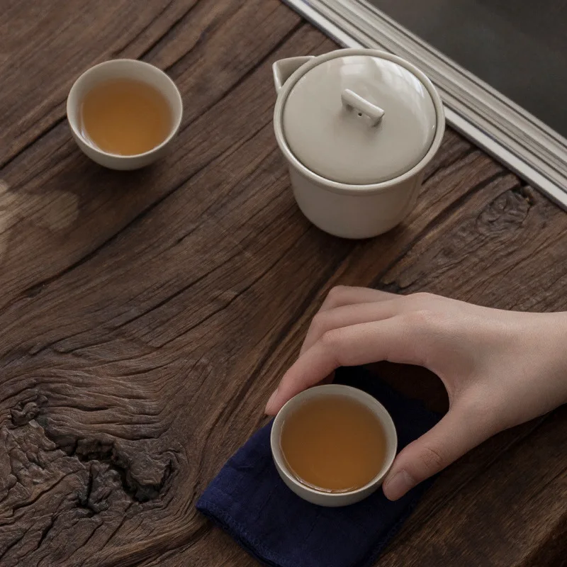 

120 мл один горшок две чашки кунг-фу чайник из травы и деревьев серая глазурованная Экспресс-чашка дорожный чайник ручной держатель чайник На...