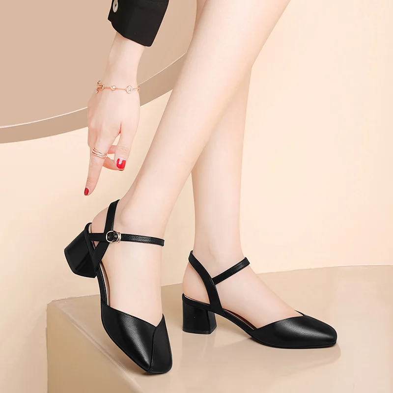 New Style Baotou Sandals Women's Mid-Heel Block Heel Square-Toe Women's Sandals
New Style Baotou Sandals Women's Mid-Heel Block Heel Square-Toe Women's Sandals