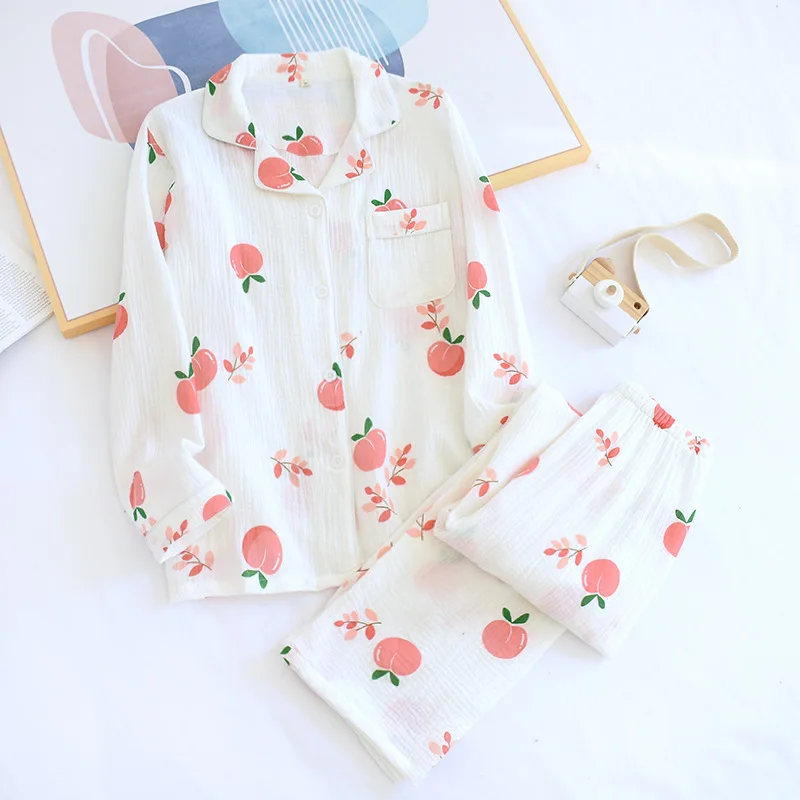 New four seasons crepe cotton pajamas suit double layer cotton yarn ladies home service fresh and simple large size 2piece suit
New four seasons crepe cotton pajamas suit double layer cotton yarn ladies home service fresh and simple large size 2piece suit