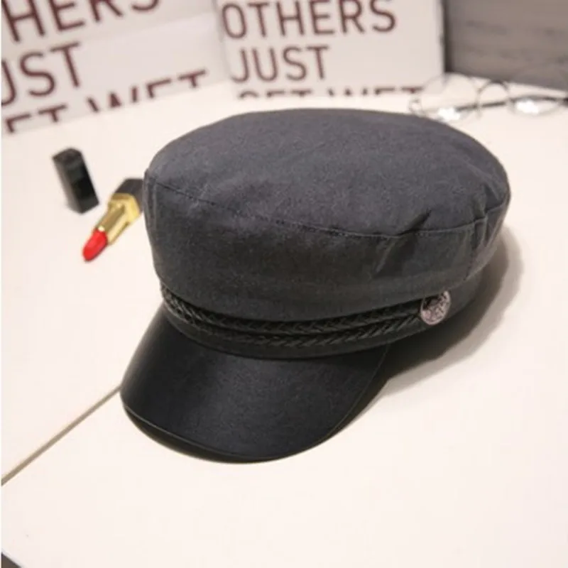 Модная женская и мужская военная шапка демисезонные матросские шапки черные