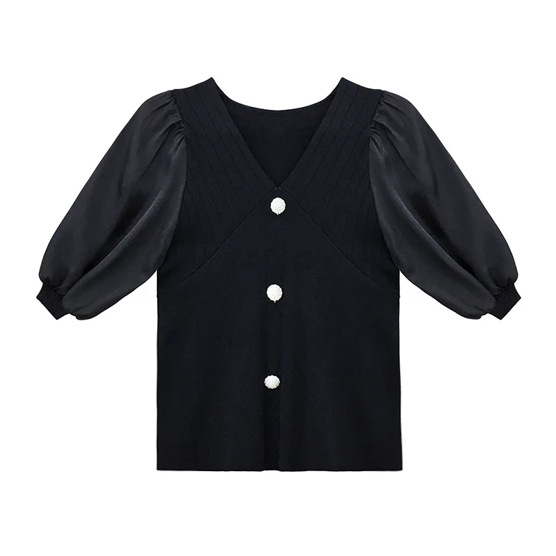 UVRCOS 2021 Summer New Style Elegant Bubble Sleeve V-Neck Pullover Chiffon Splicing T-Shirt Women's Short Sleeve
UVRCOS 2021 Summer New Style Elegant Bubble Sleeve V-Neck Pullover Chiffon Splicing T-Shirt Women's Short Sleeve