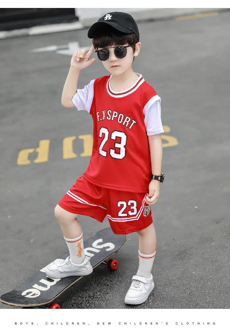 Summer Boy T-shirt Suit New Children's Basketball Quick-drying Set for Teenagers Two-piece Baby Short-sleeved Vest T-shirt
Summer Boy T-shirt Suit New Children's Basketball Quick-drying Set for Teenagers Two-piece Baby Short-sleeved Vest T-shirt