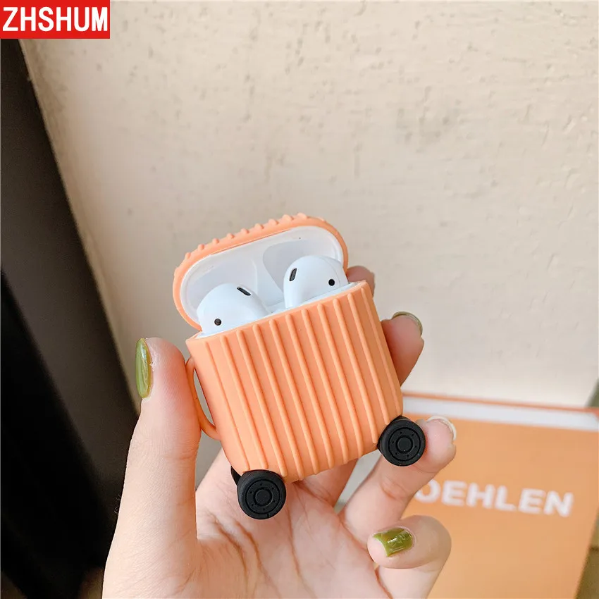 Мягкая силиконовая походная Коробка Чехол для AirPods кожаный наушник 360 Полное