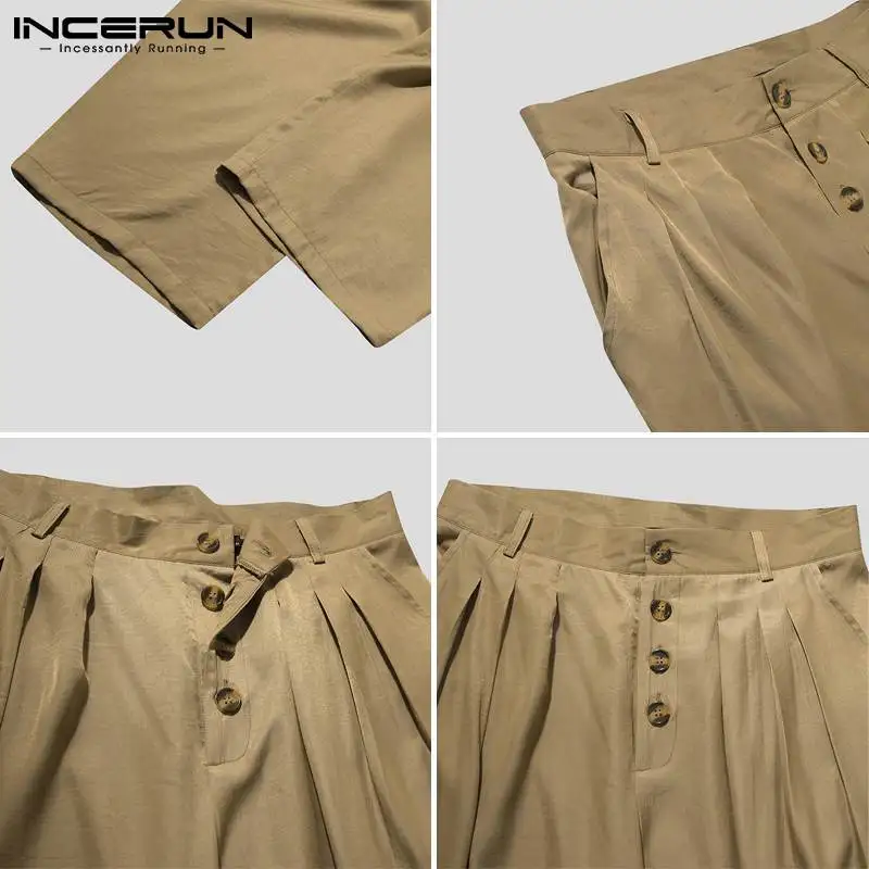 Men Pants High Waist Button Streetwear Baggy Korean Fashion Casual Straight Trousers Men Joggers Solid Color Pantalon INCERUN
Men Pants High Waist Button Streetwear Baggy Korean Fashion Casual Straight Trousers Men Joggers Solid Color Pantalon INCERUN