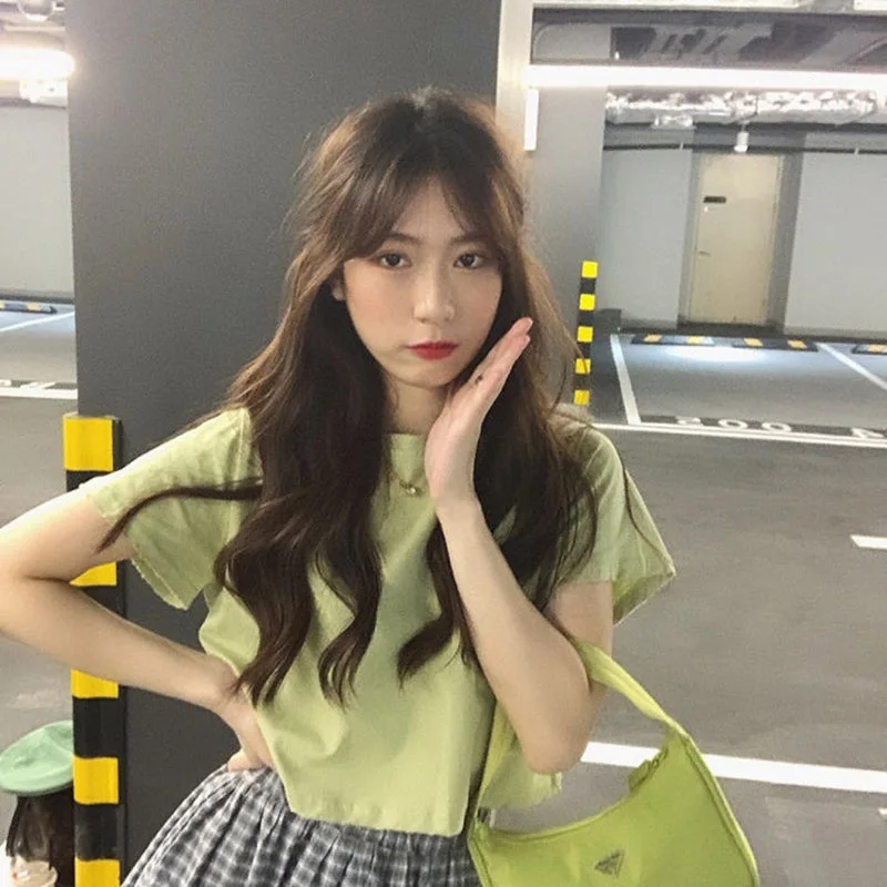 Summer Korean Slim Pure Color Short Sleeve T-Shirt Women's Half Sleeve Top Student Bottoming Shirt Trend
Summer Korean Slim Pure Color Short Sleeve T-Shirt Women's Half Sleeve Top Student Bottoming Shirt Trend