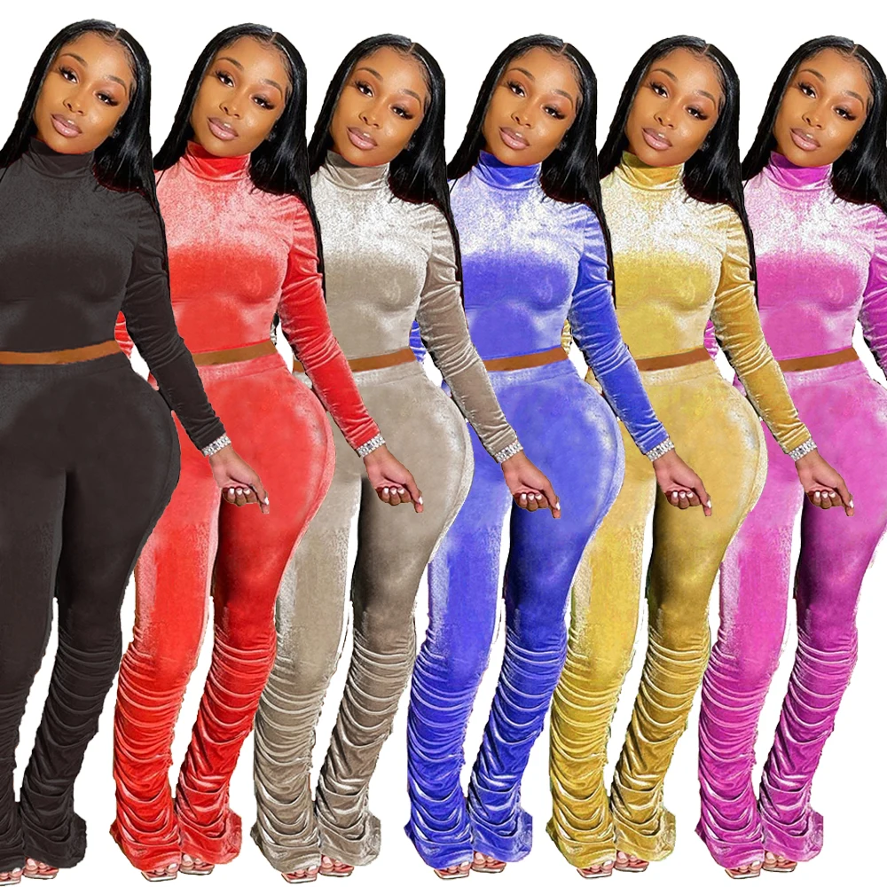 Autumn Winter Velvet Tracksuit 2 Piece Set Women Two Piece Outfits 2021 Crop Top Stacked Pants Jogger Sweat Suits Women Sets
Autumn Winter Velvet Tracksuit 2 Piece Set Women Two Piece Outfits 2021 Crop Top Stacked Pants Jogger Sweat Suits Women Sets
