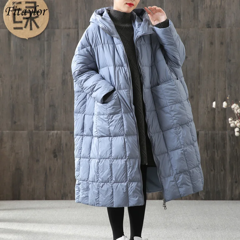 Fitaylor Winter Women Loose Long Coat 90% Duck Down Jacket Female Plus Size Overcoat Winter Jacket Women Stitching Hooded Parka
Fitaylor Winter Women Loose Long Coat 90% Duck Down Jacket Female Plus Size Overcoat Winter Jacket Women Stitching Hooded Parka