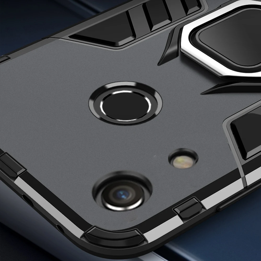 Противоударный чехол-бампер с кольцом-держателем для Honor 8A Y6s Y 6s 2020 | Мобильные