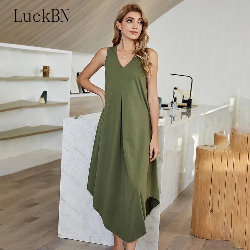 Women Casual Dress Summer Fashion Sexy Slim Irregular Solid Color Vest Bottoming Dresses Femme Tank Midi Dress Vestidos 2021 New
Women Casual Dress Summer Fashion Sexy Slim Irregular Solid Color Vest Bottoming Dresses Femme Tank Midi Dress Vestidos 2021 New