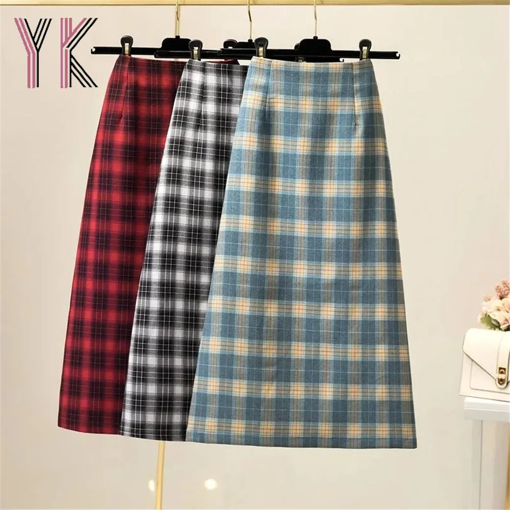 Back Slit Plaid High Waist Basic Straight Midi Skirt Harajuku Student Elegant Skirt Simple Korean Fashion Vintage Women Clothing
Back Slit Plaid High Waist Basic Straight Midi Skirt Harajuku Student Elegant Skirt Simple Korean Fashion Vintage Women Clothing
