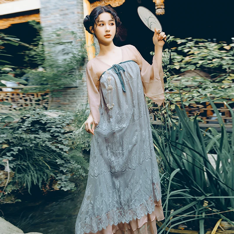 Retro Lace Fairy Dress For Women With Chinese Style Summer Costumes Improved Hanfu Dress Classical Dance Stage Clothes DQL4025
Retro Lace Fairy Dress For Women With Chinese Style Summer Costumes Improved Hanfu Dress Classical Dance Stage Clothes DQL4025