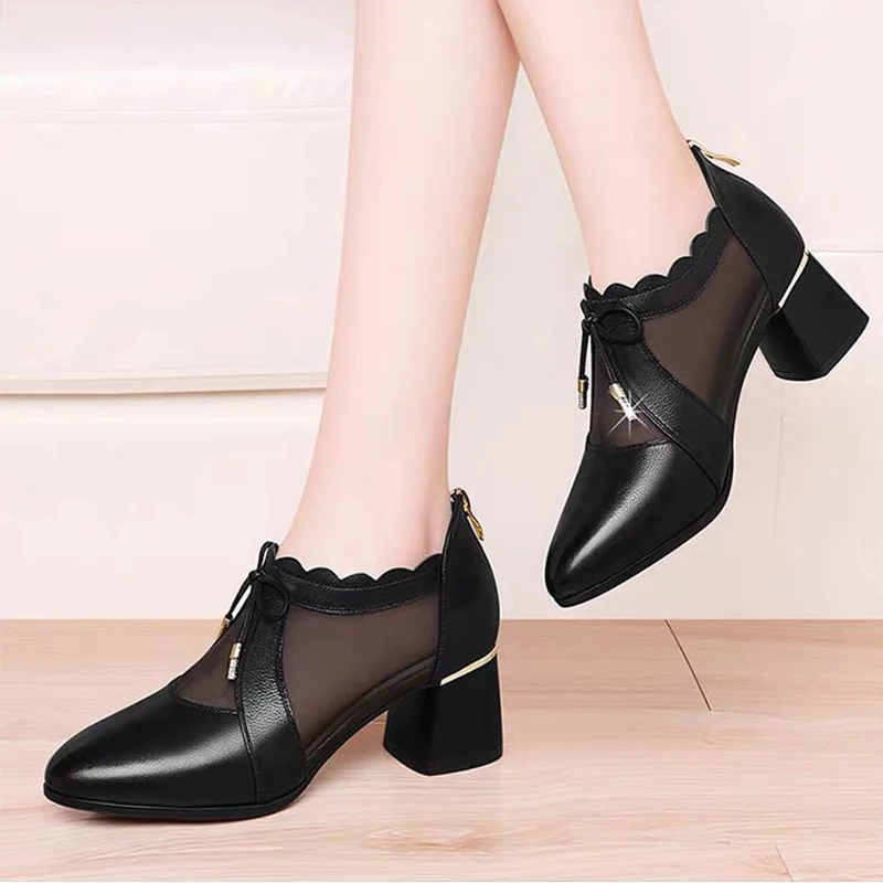 Women Pumps High Heels Ladies Shoes Fashion Spring Mesh PU Leather Woman Zipper Pointed Toe Female Bowknot Office Footwear 2021
Women Pumps High Heels Ladies Shoes Fashion Spring Mesh PU Leather Woman Zipper Pointed Toe Female Bowknot Office Footwear 2021