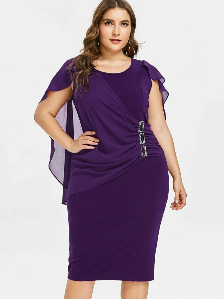 Elegant Chiffon Shawl Diamonds Knee Length Dress Irregular O Neck Bodycon Pleated Midi Vestidos Office Lady Party Wear Robes2021
Elegant Chiffon Shawl Diamonds Knee Length Dress Irregular O Neck Bodycon Pleated Midi Vestidos Office Lady Party Wear Robes2021
