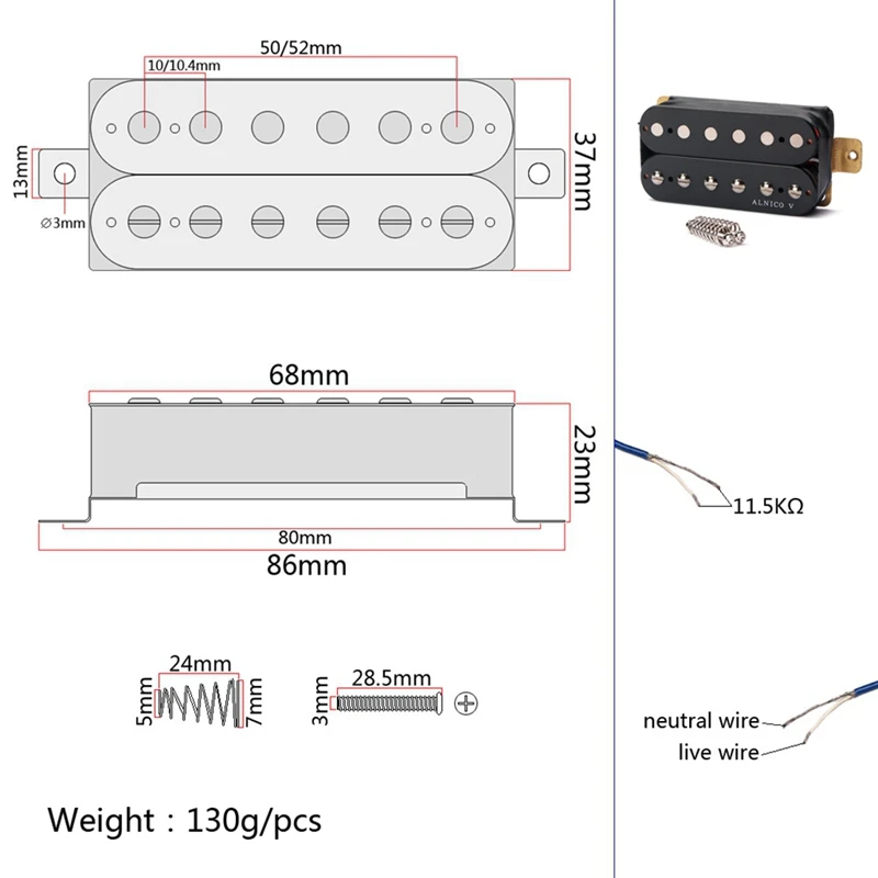 2 Set Electric Guitar Replacement Part Bridge Humubcker Pickup, Golden & Black
2 Set Electric Guitar Replacement Part Bridge Humubcker Pickup, Golden & Black