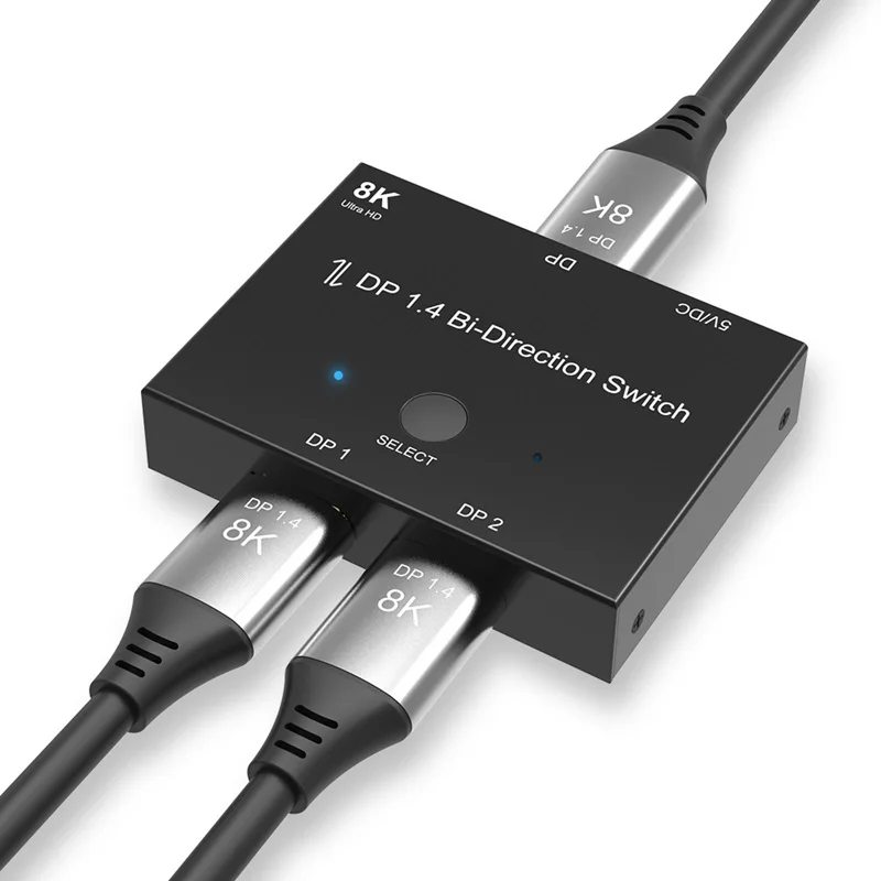 DisplayPort 8K DP 1.4 Switch Bi-Direction 8K@30Hz 4K@120Hz Splitter Converter for Multiple Source and displays
DisplayPort 8K DP 1.4 Switch Bi-Direction 8K@30Hz 4K@120Hz Splitter Converter for Multiple Source and displays