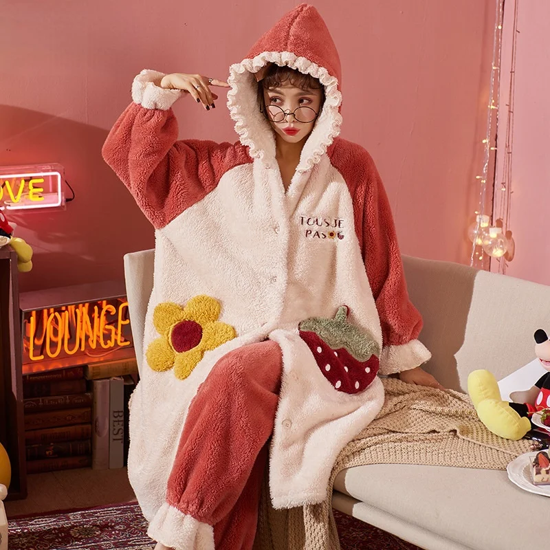 Red Loose Nightwer Pyjamas Setes Comfortable Nighty Winter Plus Pijamas Elvet Pajamas Coral Fleece Keeps Warm Ladies Sleepwear
Red Loose Nightwer Pyjamas Setes Comfortable Nighty Winter Plus Pijamas Elvet Pajamas Coral Fleece Keeps Warm Ladies Sleepwear