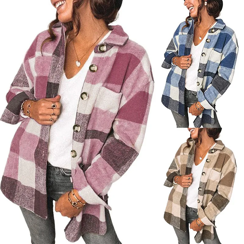 New Autumn and Winter Single-breasted Shirt Flannel Plaid Jacket Korean Coats Women Coats and Jackets Winter Woman Jacket
New Autumn and Winter Single-breasted Shirt Flannel Plaid Jacket Korean Coats Women Coats and Jackets Winter Woman Jacket