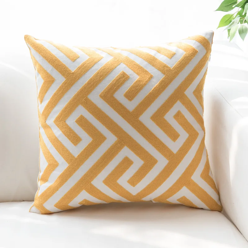 Sofa Cushion Cover Geometric Cushion Cotton Cushion American Model House Home Cushion Embroidered Flower Cushion Pillow
Sofa Cushion Cover Geometric Cushion Cotton Cushion American Model House Home Cushion Embroidered Flower Cushion Pillow