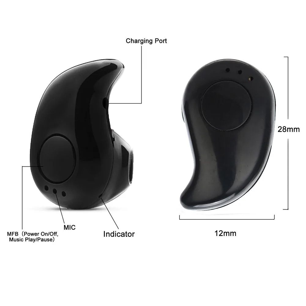 Мини беспроводные Bluetooth наушники в ухо спортивные стерео гарнитура для телефона