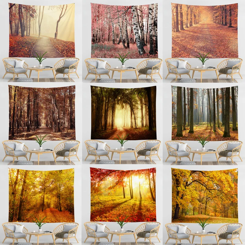 Forest Tapestry Wall Hanging Setting Sun Trees Tapestry Home Decor Polyester Table Cover Maple Leaves Tapestry
Forest Tapestry Wall Hanging Setting Sun Trees Tapestry Home Decor Polyester Table Cover Maple Leaves Tapestry