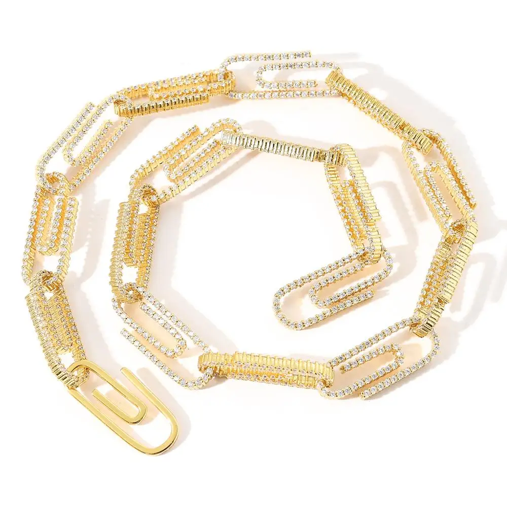 MISSIVY 10mm New Fashion Paper Clip Iced Out Cubic Zircon Necklace Gold Silver Plated Cuban Links Hip Hop Jewelry For Men
MISSIVY 10mm New Fashion Paper Clip Iced Out Cubic Zircon Necklace Gold Silver Plated Cuban Links Hip Hop Jewelry For Men