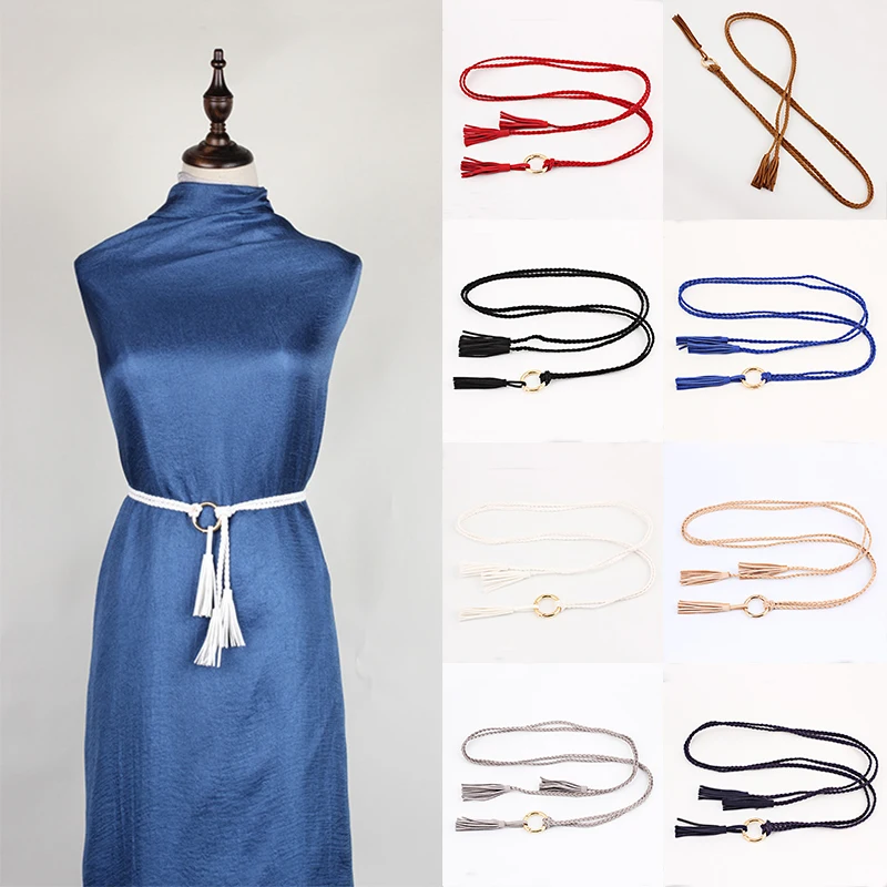 Thin Knitted Women Belt Solid Color Waist Belt Rope Girls Tassel Summer Waist Belts Waistband Dress Accessories Women Girdle
Thin Knitted Women Belt Solid Color Waist Belt Rope Girls Tassel Summer Waist Belts Waistband Dress Accessories Women Girdle