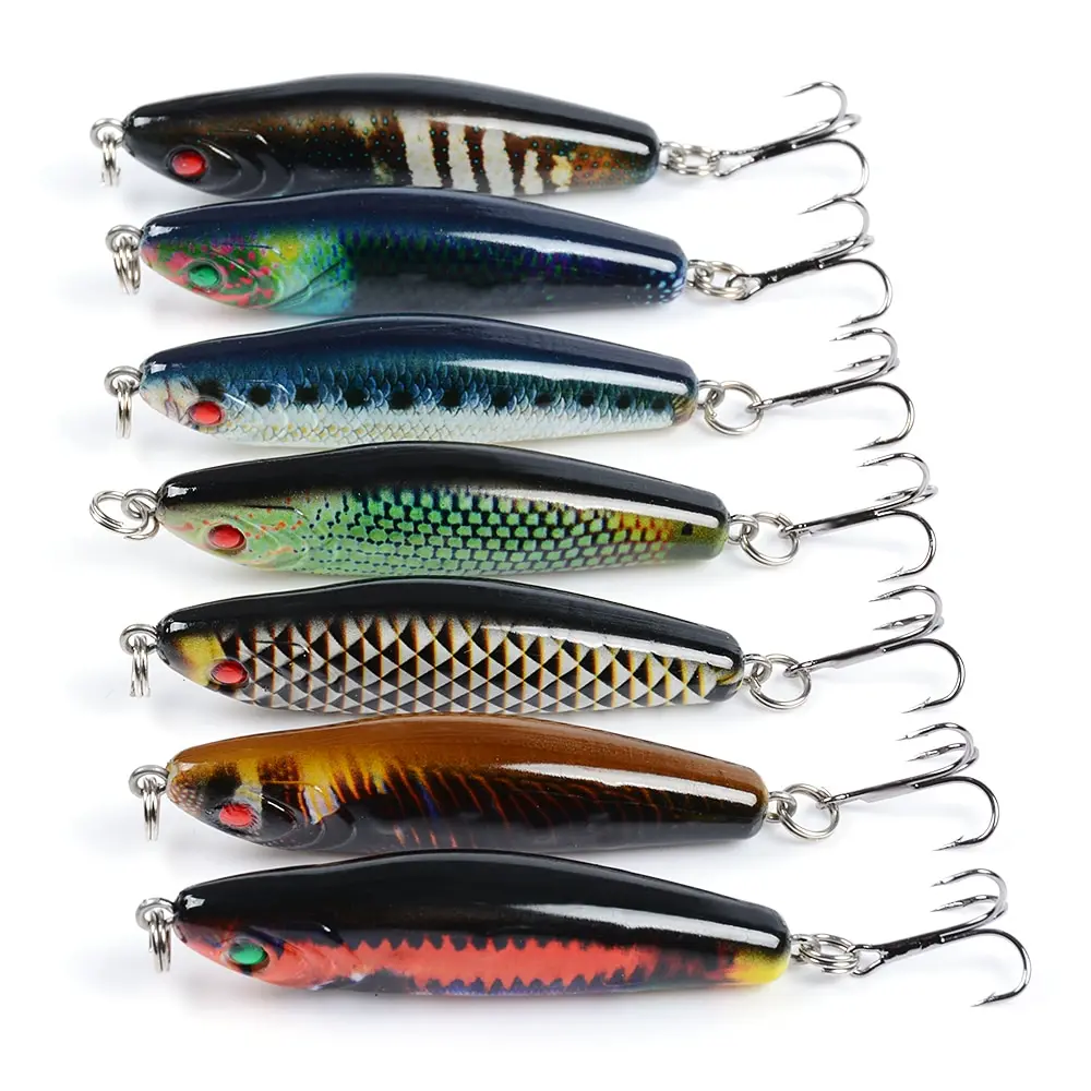 Lixada 7PCS Artificial Hard Fishing Lures Set 5.8cm 13.5g VIB with Treble Hooks 3D Eyes Lifelike fishing tackles | Спорт и