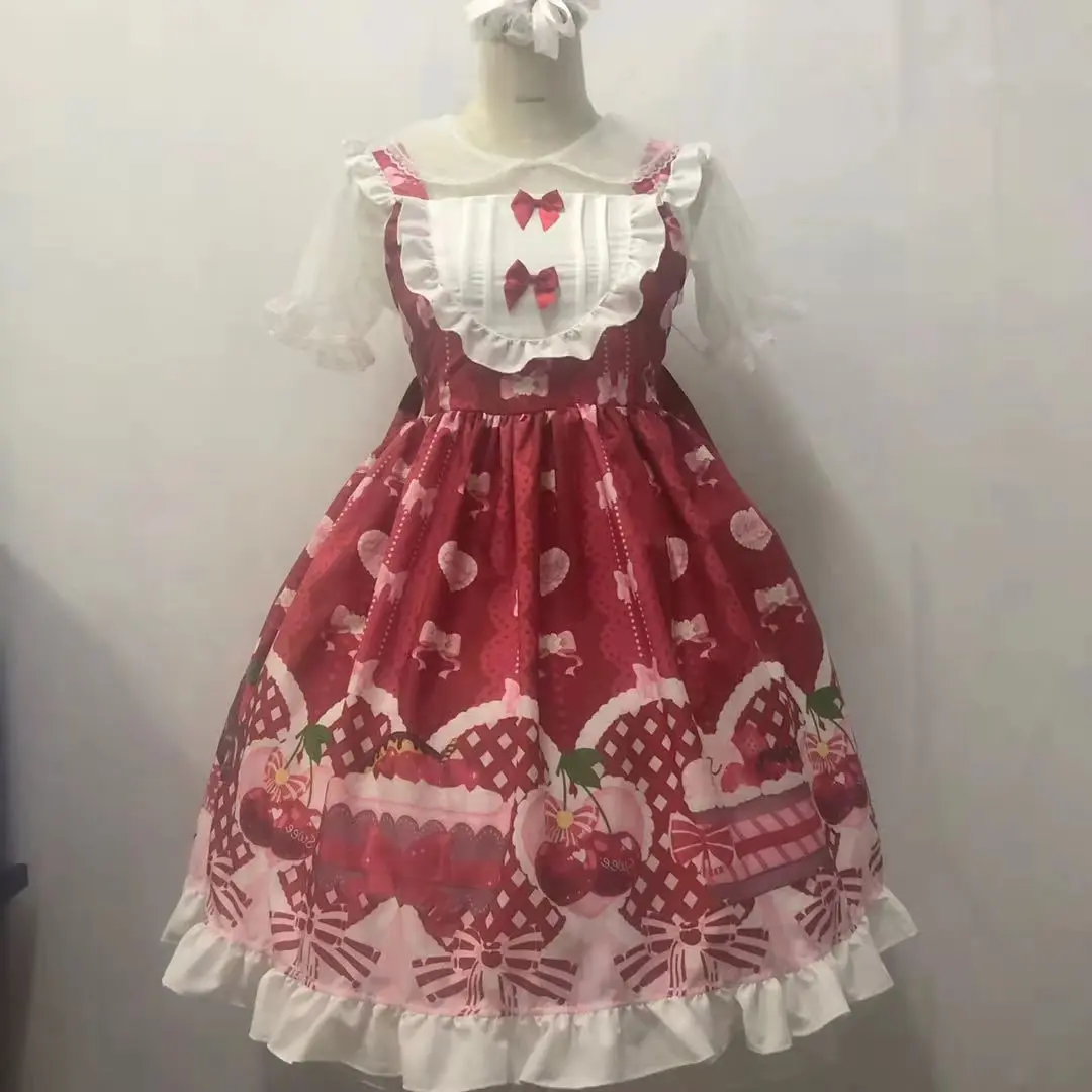 Red Pink Sweet Strawberry Tea Party Lolita Light Lo Soft Sister Cute Lolita Dress Women Kawaii Daily Princess Loli Dress JSK
Red Pink Sweet Strawberry Tea Party Lolita Light Lo Soft Sister Cute Lolita Dress Women Kawaii Daily Princess Loli Dress JSK