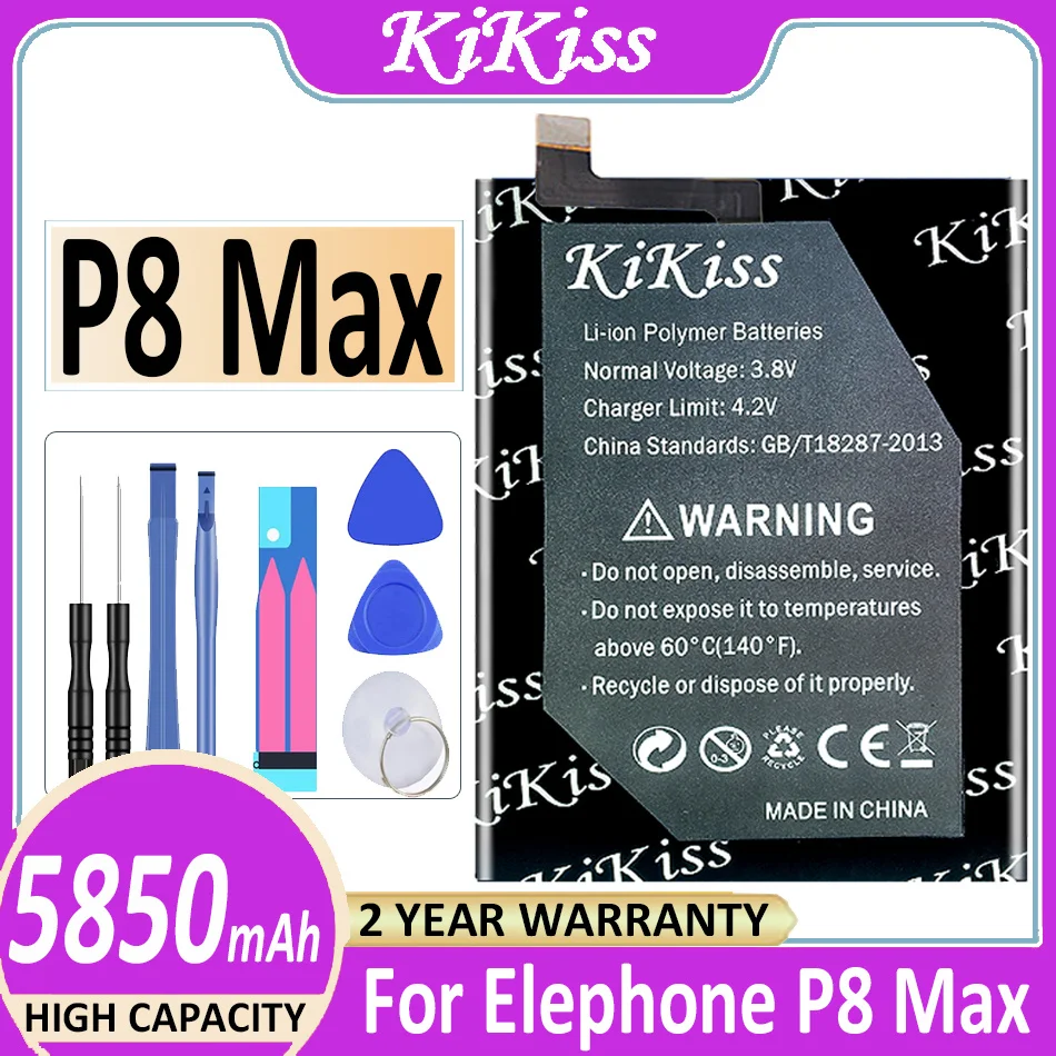 Оригинальный аккумулятор KiKiss 5850 мАч для Elephone P8 Max P8Max Bateria | Мобильные телефоны и
