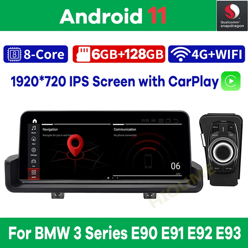 10.25" Snapdragon Android 11 6G 128G Car Multimedia Player GPS Radio for BMW 3 Series E90 E91 E92 E93 with CarPlay iDrive Knob
10.25" Snapdragon Android 11 6G 128G Car Multimedia Player GPS Radio for BMW 3 Series E90 E91 E92 E93 with CarPlay iDrive Knob