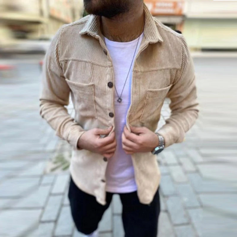 Fashion Casual Men Solid Color Shirts New Autumn Winter Corduroy Blouse For Mens Vintage Turn-down Collar Buttoned Cardigan Tops
Fashion Casual Men Solid Color Shirts New Autumn Winter Corduroy Blouse For Mens Vintage Turn-down Collar Buttoned Cardigan Tops