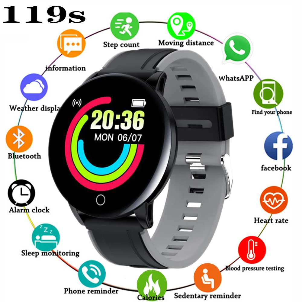 119S smart watch fashion fitness information reminder heart rate monitoring Men's and women's smart bracelets for Android IOS
119S smart watch fashion fitness information reminder heart rate monitoring Men's and women's smart bracelets for Android IOS