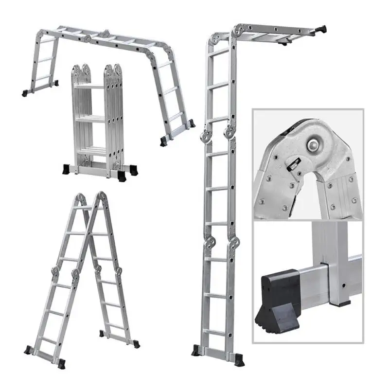 3.7m Multifunctional Folding Ladders 4*3 Step Style With 2 Iron Plates Aluminum Alloy Ladders Construction Tools HWC
3.7m Multifunctional Folding Ladders 4*3 Step Style With 2 Iron Plates Aluminum Alloy Ladders Construction Tools HWC