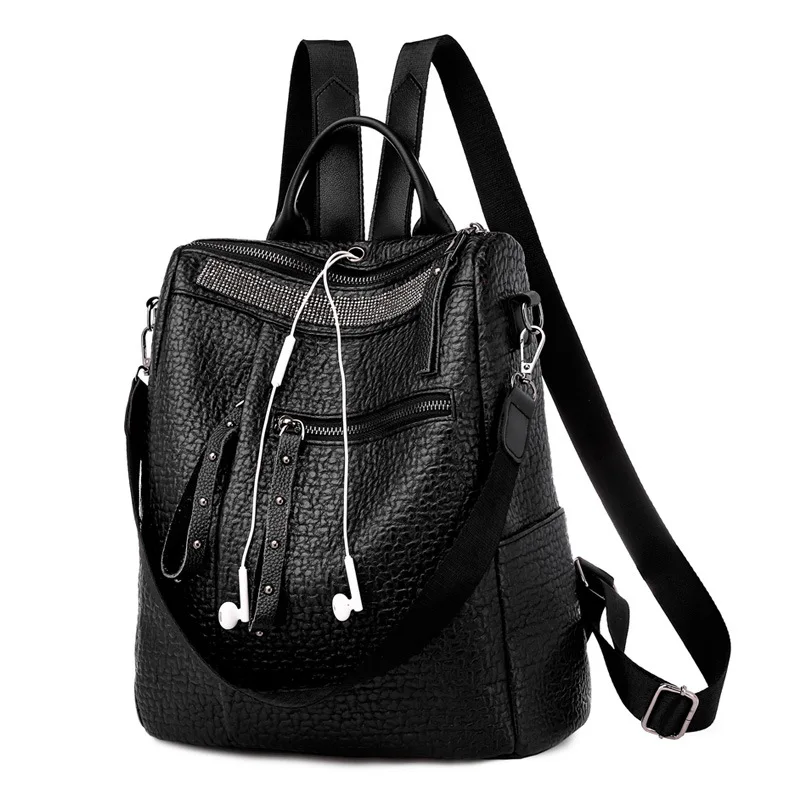 New Arrive Lady Unique Black Leather Backpack Teenager Girls Daily Rucksack School Back Pack Bag
New Arrive Lady Unique Black Leather Backpack Teenager Girls Daily Rucksack School Back Pack Bag