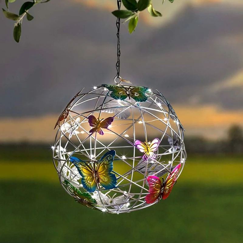 Solar Lighted Hanging Mesh Orb with Colorful Butterfly Roaming Light Solar Garden Hanging Ball Outdoor Yard Ornament Jardín
Solar Lighted Hanging Mesh Orb with Colorful Butterfly Roaming Light Solar Garden Hanging Ball Outdoor Yard Ornament Jardín