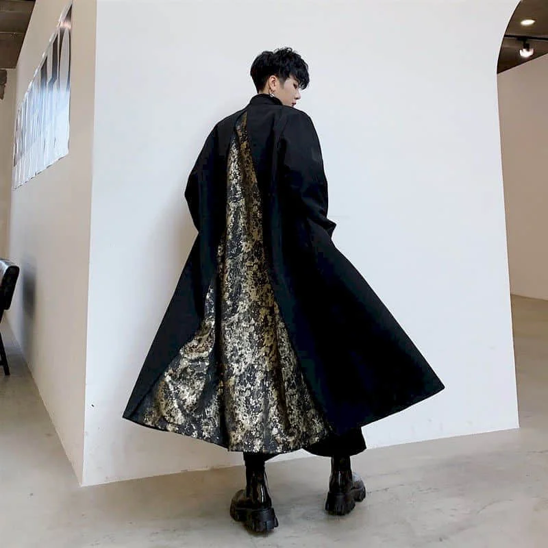 Autumn Winter Super Loose Men'S Windbreaker Woolen Coat Dark Black Costumes Personality Diablo Coat Mid-Leng
Autumn Winter Super Loose Men'S Windbreaker Woolen Coat Dark Black Costumes Personality Diablo Coat Mid-Leng